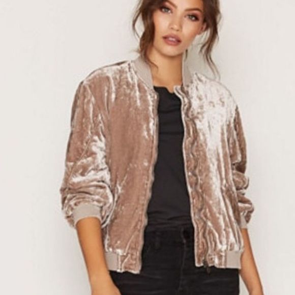 Free People Crushed Velvet Bomber Jacket - Picture 2 of 12